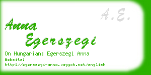 anna egerszegi business card